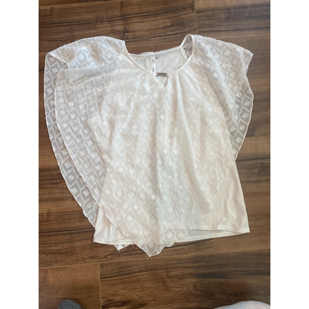 NY COLLECTION Lace Poncho Top with Matching Tank